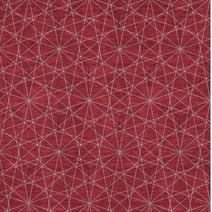HomeRoots 5' X 8' Red And Ivory Geometric Area Rug - Washable, UV Protected, Perfect for Homes with Kids & Pets! 677893