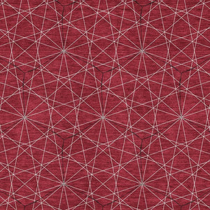 HomeRoots 9' X 12' Geometric Red & Ivory Area Rug – Washable, UV Resistant, Perfect for High-Traffic Spaces 677896