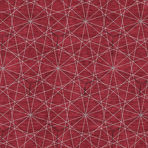 HomeRoots 10' X 14' Red and Ivory Geometric Washable Area Rug - Durable, Stylish, UV-Protected for Family Spaces 677897