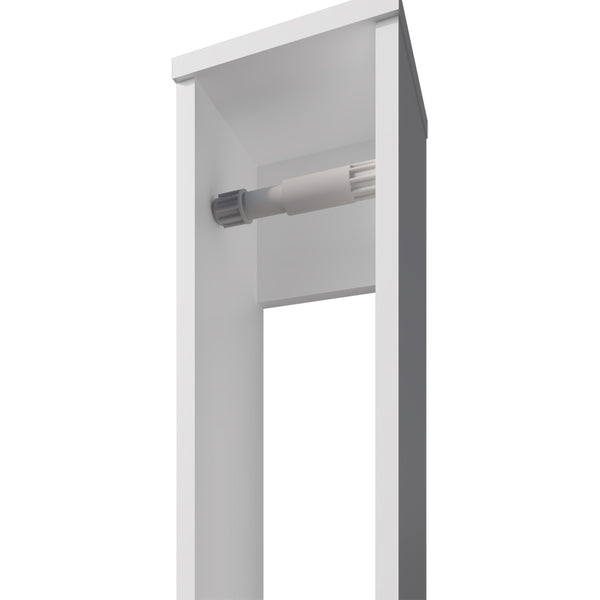 English Elm Toliet Paper Holder Magna White — Compact Engineered Wood Toilet Organizer, Rod, Stores 5 Rolls, Space-Saving Design B092P238744