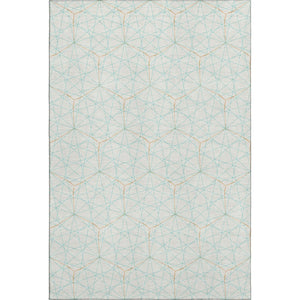 HomeRoots 10' Geometric Washable Area Rug in Teal & Orange - Durable, UV-Protected, Stylish for Busy Homes 677915