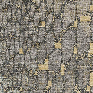 HomeRoots 9' X 12' Gold Gray Silver Abstract Area Rug - Washable, Stain-Resistant, UV Protected, Durable Design 677932