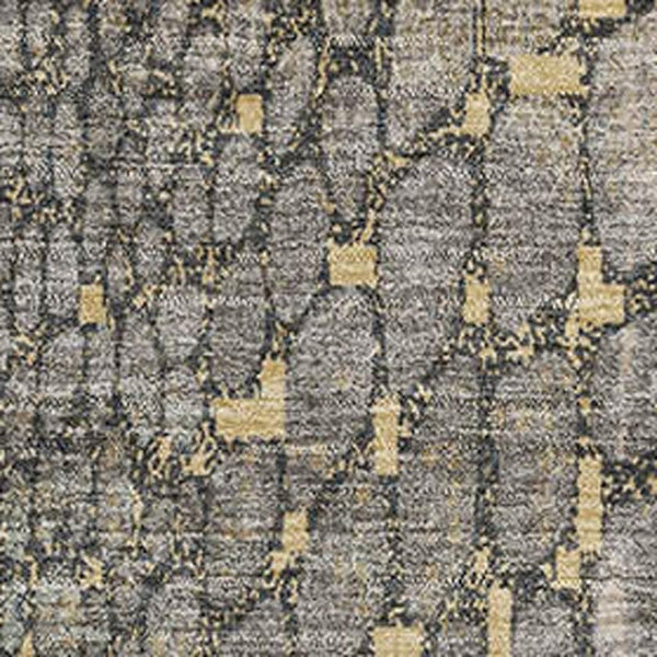 HomeRoots 10' Modern Gold Gray Silver Abstract Geometric Area Rug - Washable, Stain Resistant & UV Protected! 677933