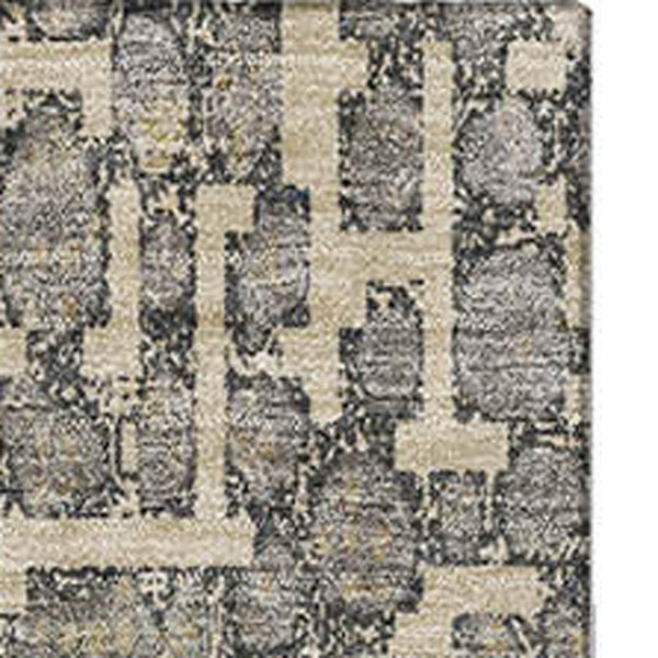 HomeRoots 5' X 8' Washable Beige Taupe Ivory Geometric Area Rug with UV Protection - Perfect for Busy Homes! 677953