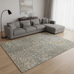 HomeRoots 10' Beige Taupe & Ivory Abstract Geometric Area Rug - Washable, UV-Protected, Ideal for Busy Homes 677957