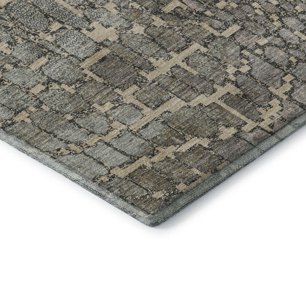 HomeRoots 10' Beige Taupe & Ivory Abstract Geometric Area Rug - Washable, UV-Protected, Ideal for Busy Homes 677957