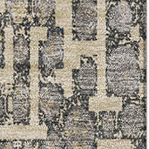 HomeRoots 10' Beige Taupe & Ivory Abstract Geometric Area Rug - Washable, UV-Protected, Ideal for Busy Homes 677957