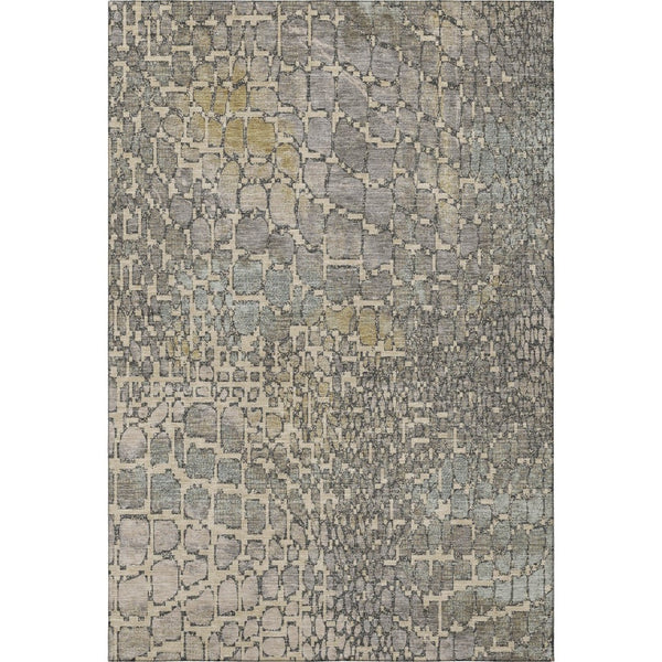 HomeRoots 10' Beige Taupe & Ivory Abstract Geometric Area Rug - Washable, UV-Protected, Ideal for Busy Homes 677957