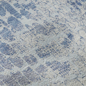 HomeRoots 9' X 12' Sky Blue and Ivory Abstract Area Rug - Washable, UV Protected, Perfect for High-Traffic Homes 677962