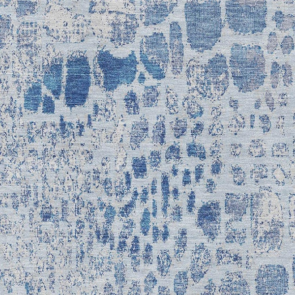 HomeRoots 10' X 14' Sky Blue & Ivory Abstract Geometric Area Rug - Washable, UV Protected, Durable Design! 677963