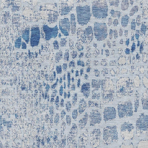 HomeRoots 10' X 14' Sky Blue & Ivory Abstract Geometric Area Rug - Washable, UV Protected, Durable Design! 677963