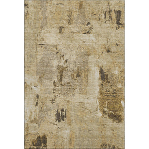 HomeRoots 5' X 8' Washable Abstract Area Rug in Beige, Ivory & Taupe - UV Protection for High-Traffic Spaces 677971
