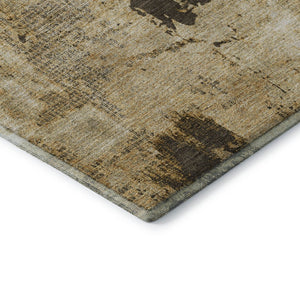 HomeRoots 5' X 8' Washable Abstract Area Rug in Beige, Ivory & Taupe - UV Protection for High-Traffic Spaces 677971