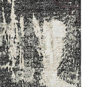 HomeRoots 5' X 8' Black And Ivory Abstract Washable Area Rug – Stylish, Stain-Resistant, UV Protected Design! 677977