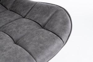 English Elm Mid-Century Modern Swivel Dining Chair Set Of 2 - Adjustable Height, Tufted Faux Leather Accent Chairs T3903P405995