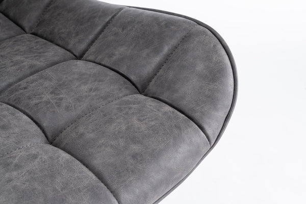 English Elm Mid-Century Modern Swivel Dining Chair Set Of 2 - Adjustable Height, Tufted Faux Leather Accent Chairs T3903P405995