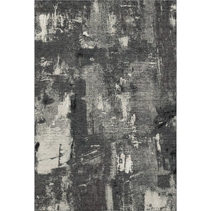 HomeRoots 10' X 14' Black And Ivory Abstract Area Rug – Durable, Washable, UV Protected, Perfect for Families! 677981