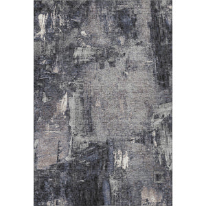 HomeRoots 5' Charcoal and Silver Abstract Area Rug - Washable, UV-Protected, Stylish and Durable Design! 677983