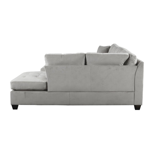 English Elm 2-piece Tufted Microfiber Sectional Reversible Chaise Pocket Coil Modern Living Room Taupe B011S01324