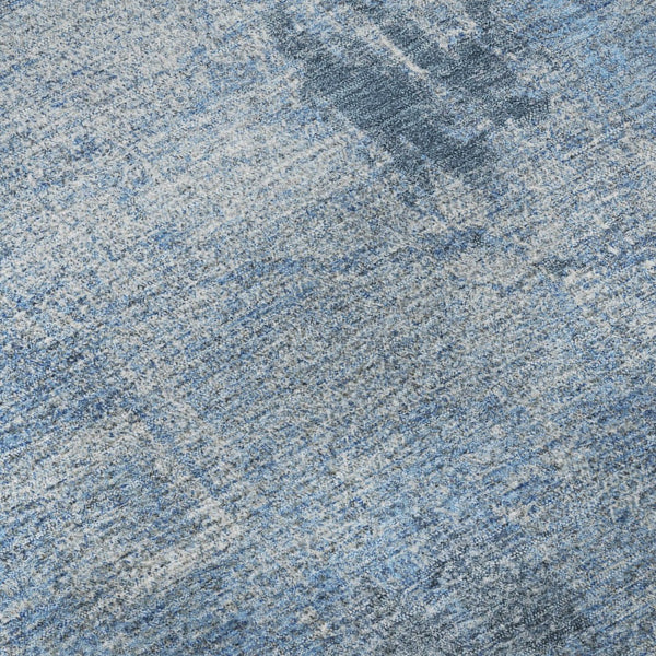 HomeRoots 9' X 12' Denim Blue & Ivory Abstract Washable Area Rug - Durable, Stain Resistant, UV Protected! 677992