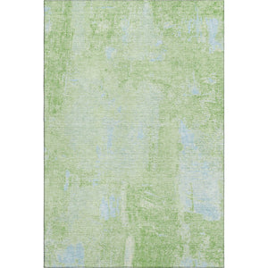 HomeRoots 9' X 12' Abstract Green & Sky Blue Washable Area Rug - UV Protected, Stain-Resistant & Durable Design 677998