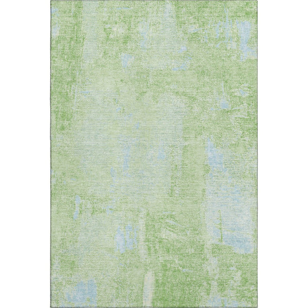 HomeRoots 9' X 12' Abstract Green & Sky Blue Washable Area Rug - UV Protected, Stain-Resistant & Durable Design 677998