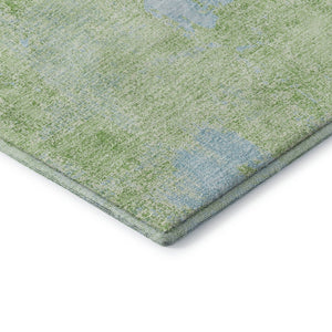 HomeRoots 9' X 12' Abstract Green & Sky Blue Washable Area Rug - UV Protected, Stain-Resistant & Durable Design 677998