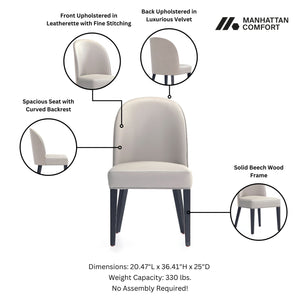 English Elm Hillman Modern Wood Upholstered Dining Chair Set Of 2 In Light Gray - Durable, Stylish Comfort B365P397812