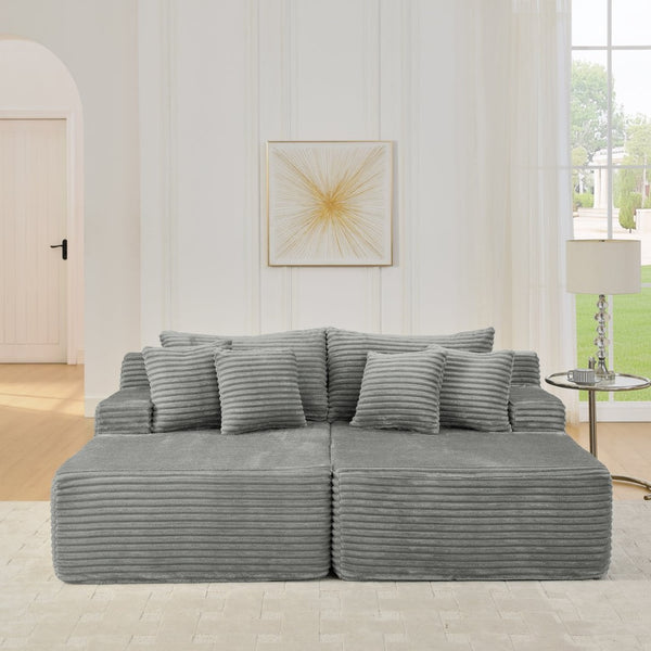 English Elm Two-Seater Lazy Sofa Lounge Chair – Plush Velvet Fabric, No Assembly, Perfect For Cozy Living Spaces W487S00348-GIGA