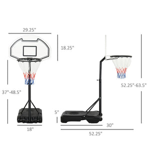English Elm Basketball Hoop Portable Pool Stand with Adjustable Pole Weighted Rolling Base Outdoor T3971P383915