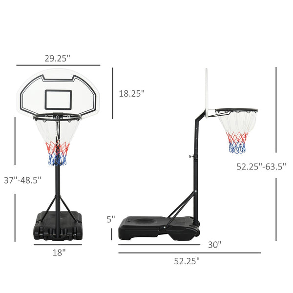 English Elm Basketball Hoop Portable Pool Stand with Adjustable Pole Weighted Rolling Base Outdoor T3971P383915