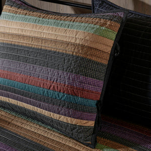 JLA Home Madison Park - 6 Piece Reversible Daybed Cover Set Twin Quilt & Shams — Reversible Stripes, Chevron Pillow, Machine Washable MP13-4473