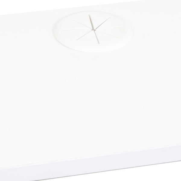 English Elm 65.35in Wall Mounted Floating TV Stand with 20 Color LEDs, Charging Station & Spacious Cable Management for Modern Entertainment White W331P242457