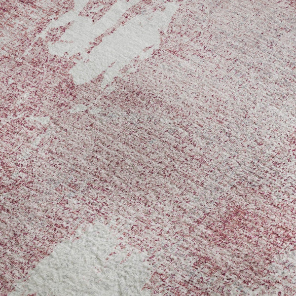 HomeRoots 5' X 8' Pink And Ivory Abstract Area Rug - Soft, Washable, UV-Protected for Busy Homes & Stylish Decor 678019