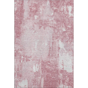 HomeRoots 8' X 10' Pink And Ivory Abstract Area Rug - Washable, UV-Protected, Stylish for Homes with Kids! 678021