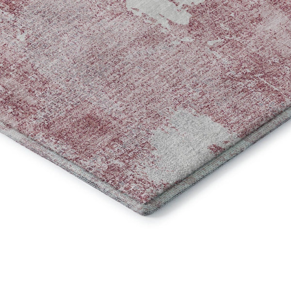 HomeRoots 8' X 10' Pink And Ivory Abstract Area Rug - Washable, UV-Protected, Stylish for Homes with Kids! 678021