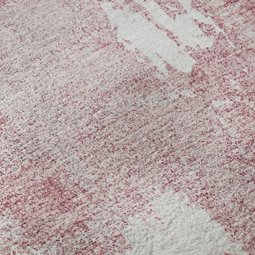 HomeRoots 8' X 10' Pink And Ivory Abstract Area Rug - Washable, UV-Protected, Stylish for Homes with Kids! 678021