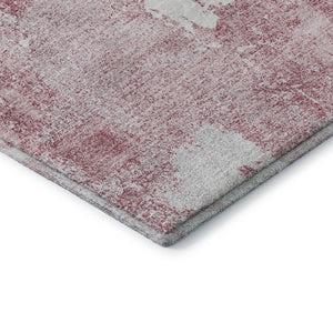 HomeRoots 9' X 12' Pink and Ivory Abstract Washable Area Rug - UV-Protected, Stain-Resistant, Durable Design 678022