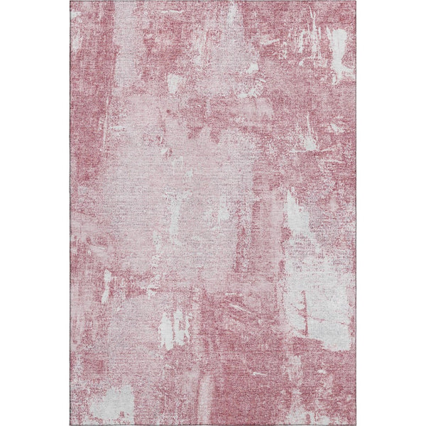 HomeRoots 10' X 14' Pink and Ivory Abstract Area Rug - Stylish, Washable, UV-Protected, Perfect for Homes 678023