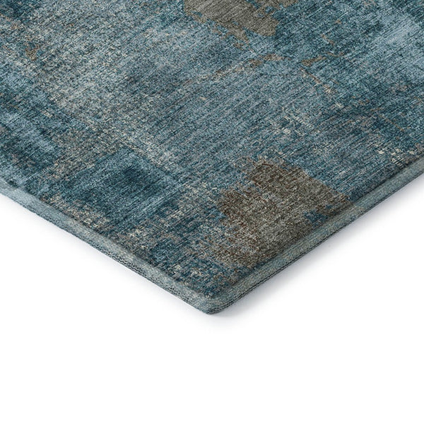 HomeRoots 8' X 10' Durable Teal and Taupe Abstract Area Rug – Washable, UV Protected, Perfect for Busy Homes! 678027