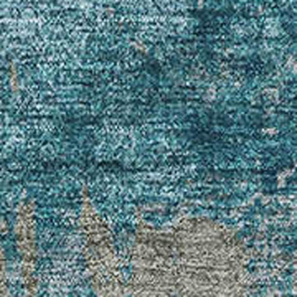 HomeRoots 9' X 12' Teal And Taupe Abstract Area Rug - Washable, UV-Protected, Stain-Resistant for High-Traffic Areas 678028