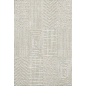 HomeRoots 8' X 10' Beige and Ivory Geometric Washable Area Rug - UV Protected, Durable, Stylish for Homes 678033