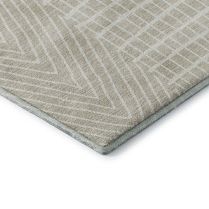 HomeRoots 8' X 10' Beige and Ivory Geometric Washable Area Rug - UV Protected, Durable, Stylish for Homes 678033
