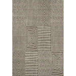 HomeRoots 8' X 10' Stylish Brown & Beige Geometric Area Rug – Washable, UV-Protected, Ideal for High-Traffic Spaces 678045