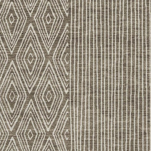 HomeRoots 9' X 12' Brown And Beige Geometric Area Rug – Stylish, Washable, UV-Protected for Modern Homes! 678046