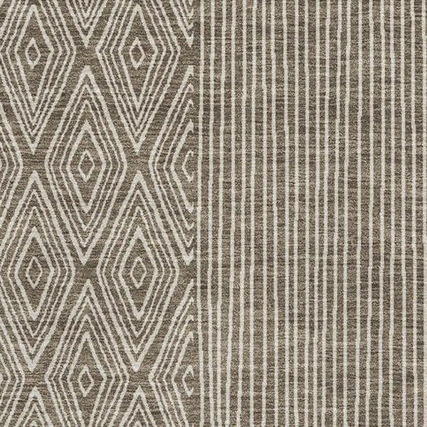 HomeRoots 9' X 12' Brown And Beige Geometric Area Rug – Stylish, Washable, UV-Protected for Modern Homes! 678046