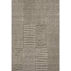 HomeRoots 10' X 14' Brown And Beige Geometric Area Rug – Durable, Stain-Resistant, UV Protected for Homes 678047