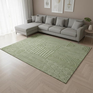 HomeRoots 9' X 12' Geometric Area Rug – Washable, Stain Resistant, UV Protected, Perfect for High-Traffic Spaces! 678058