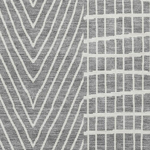 HomeRoots 8' X 10' Gray and Ivory Geometric Area Rug – Washable, UV-Protected, Stain-Resistant for Busy Homes 678069