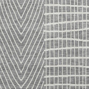 HomeRoots 8' X 10' Gray and Ivory Geometric Area Rug – Washable, UV-Protected, Stain-Resistant for Busy Homes 678069